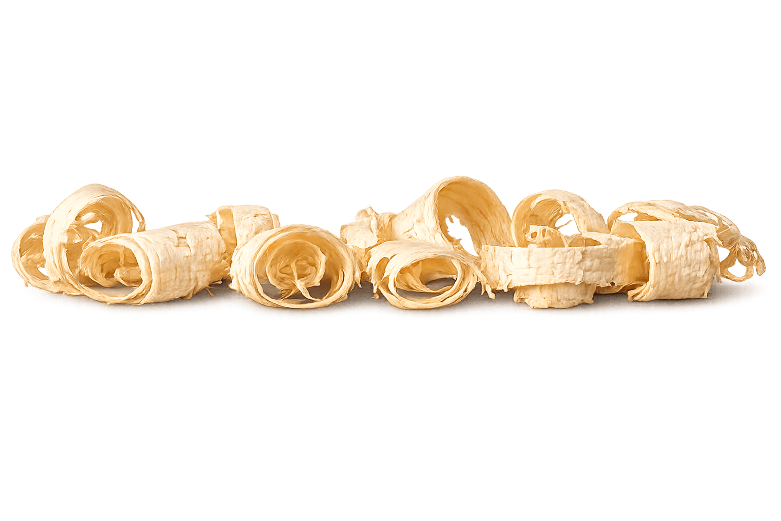 Accoya timber shavings from the workshop lathe, the raw material for The Stansted